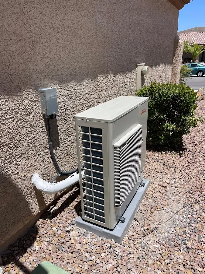 Residential air conditioning condenser unit in Desert Hot Springs